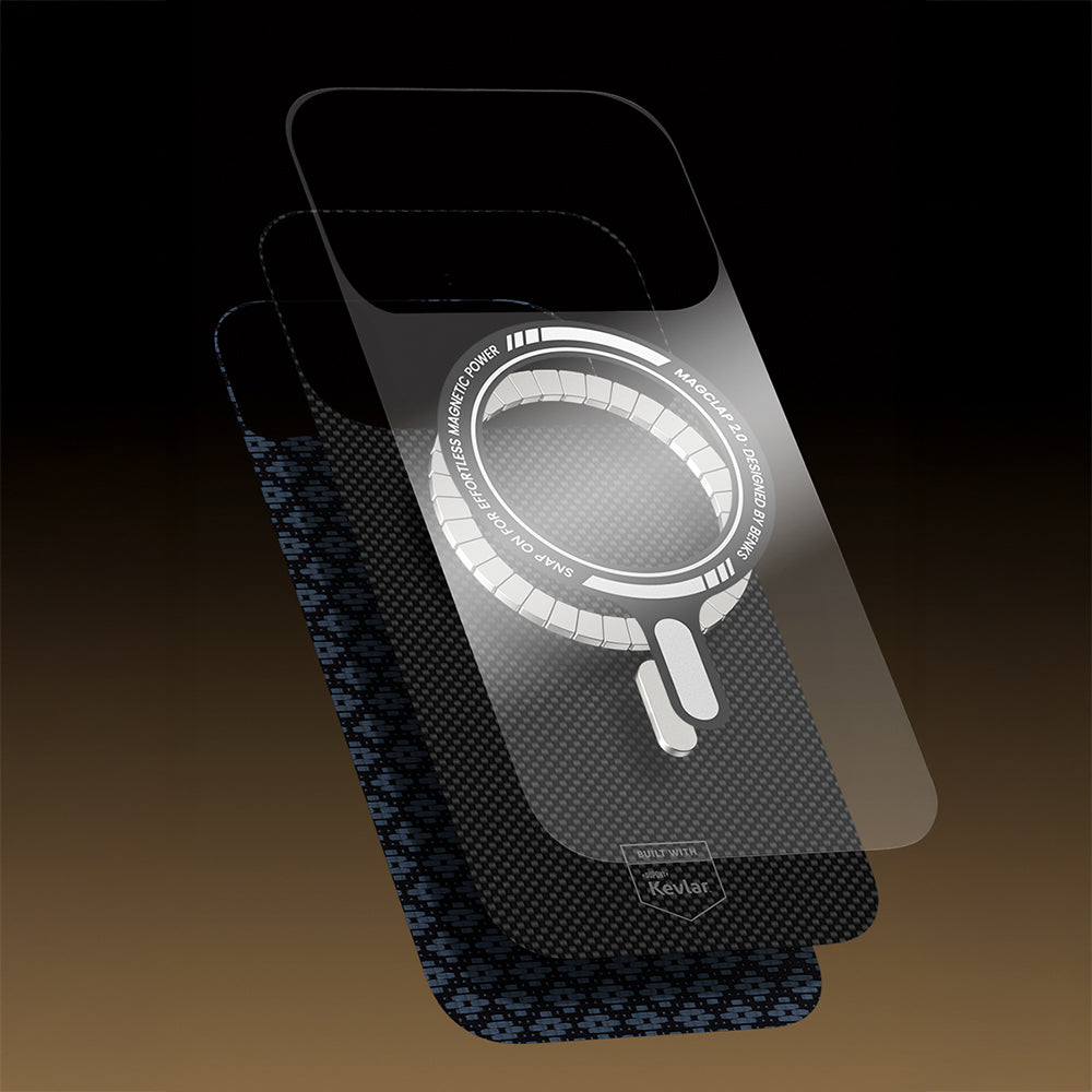 Apple iPhone 17 Pro Max Kılıf M-Safe Şarj Özellikli Benks ArmorAir ArmorGrid Serisi Kevlar Kapak Siyah