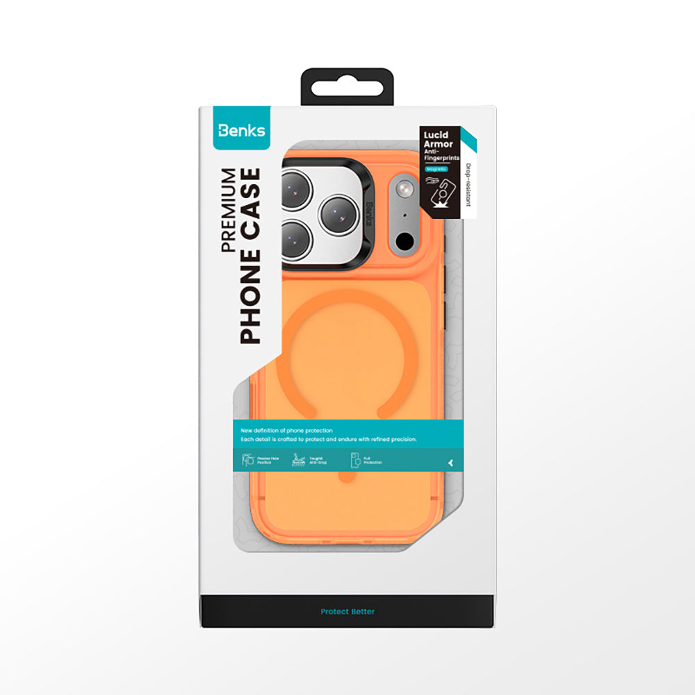 Apple iPhone 17 Pro Max Kılıf M-Safe Şarj Özellikli Benks C-Magnet Lucid Armor Kapak Siyah