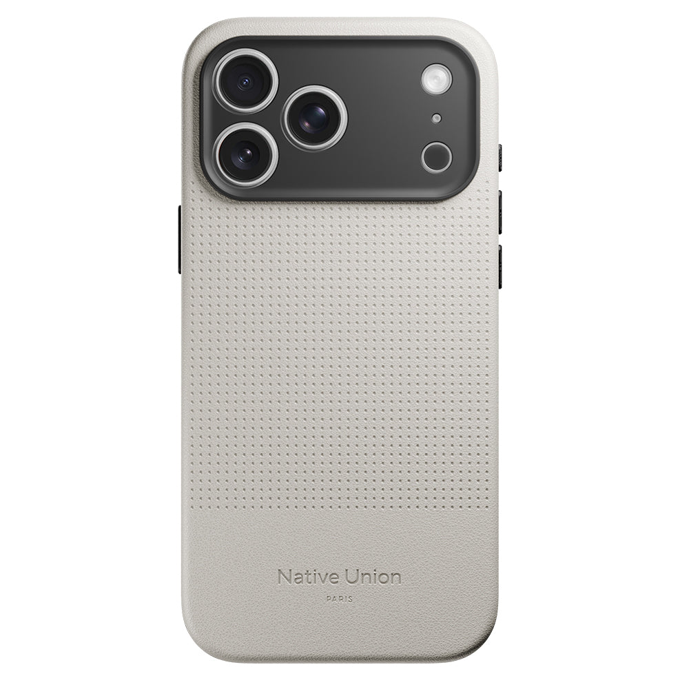 Apple iPhone 17 Pro Max Kılıf M-safe Şarj Özellikli Deri Dokulu Native Union 2025 Active Serisi Kapak Beyaz