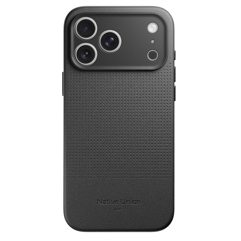 Apple iPhone 17 Pro Max Kılıf M-safe Şarj Özellikli Deri Dokulu Native Union 2025 Active Serisi Kapak Siyah