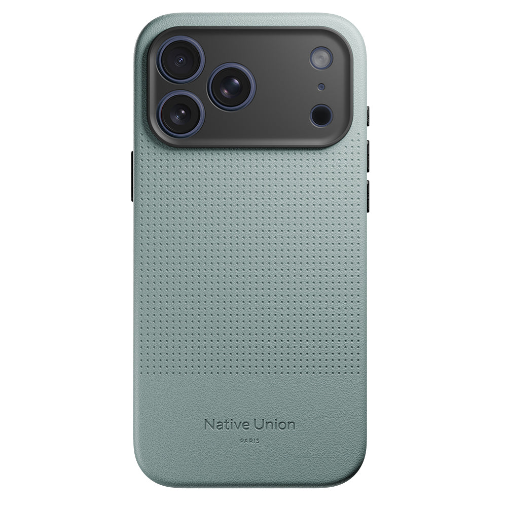 Apple iPhone 17 Pro Max Kılıf M-safe Şarj Özellikli Deri Dokulu Native Union 2025 Active Serisi Kapak Yeşil