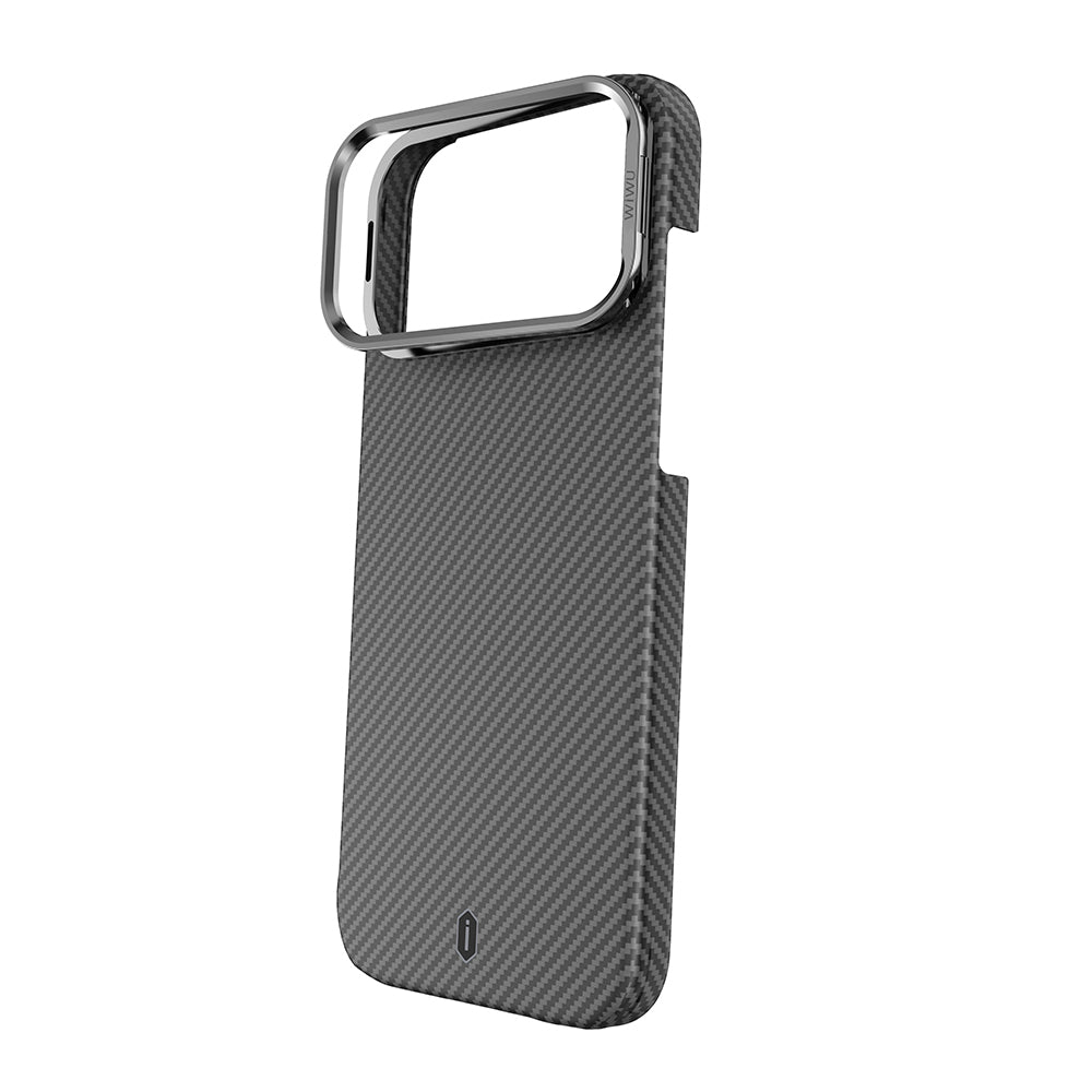 Apple iPhone 17 Pro Max Kılıf M-safe Şarj Özellikli Kamera Standlı Wiwu DCC-206 Aramid Air Kapak Siyah