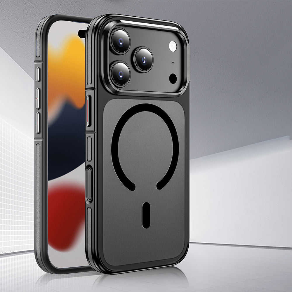 Apple iPhone 17 Pro Max Kılıf M-safe Şarj Özellikli Mat Görünümlü Wlons Vevo Kapak Siyah