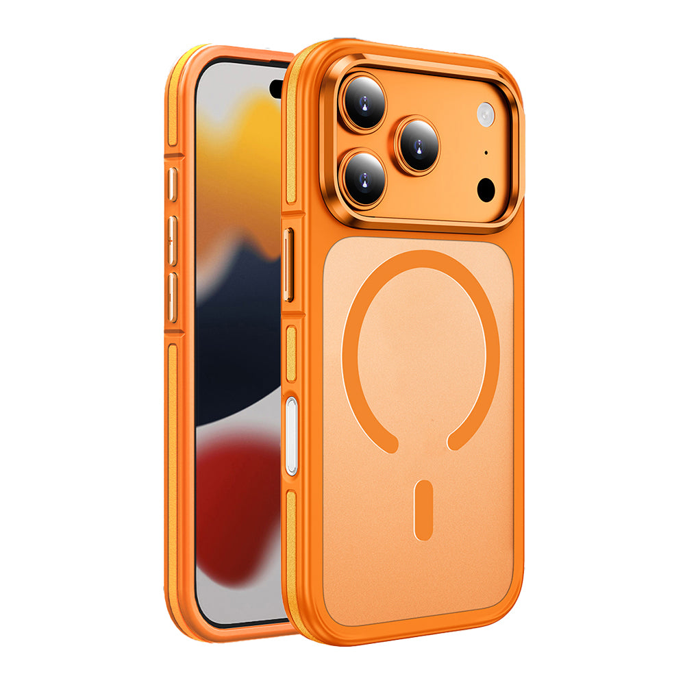 Apple iPhone 17 Pro Max Kılıf M-safe Şarj Özellikli Mat Görünümlü Wlons Vevo Kapak Turuncu