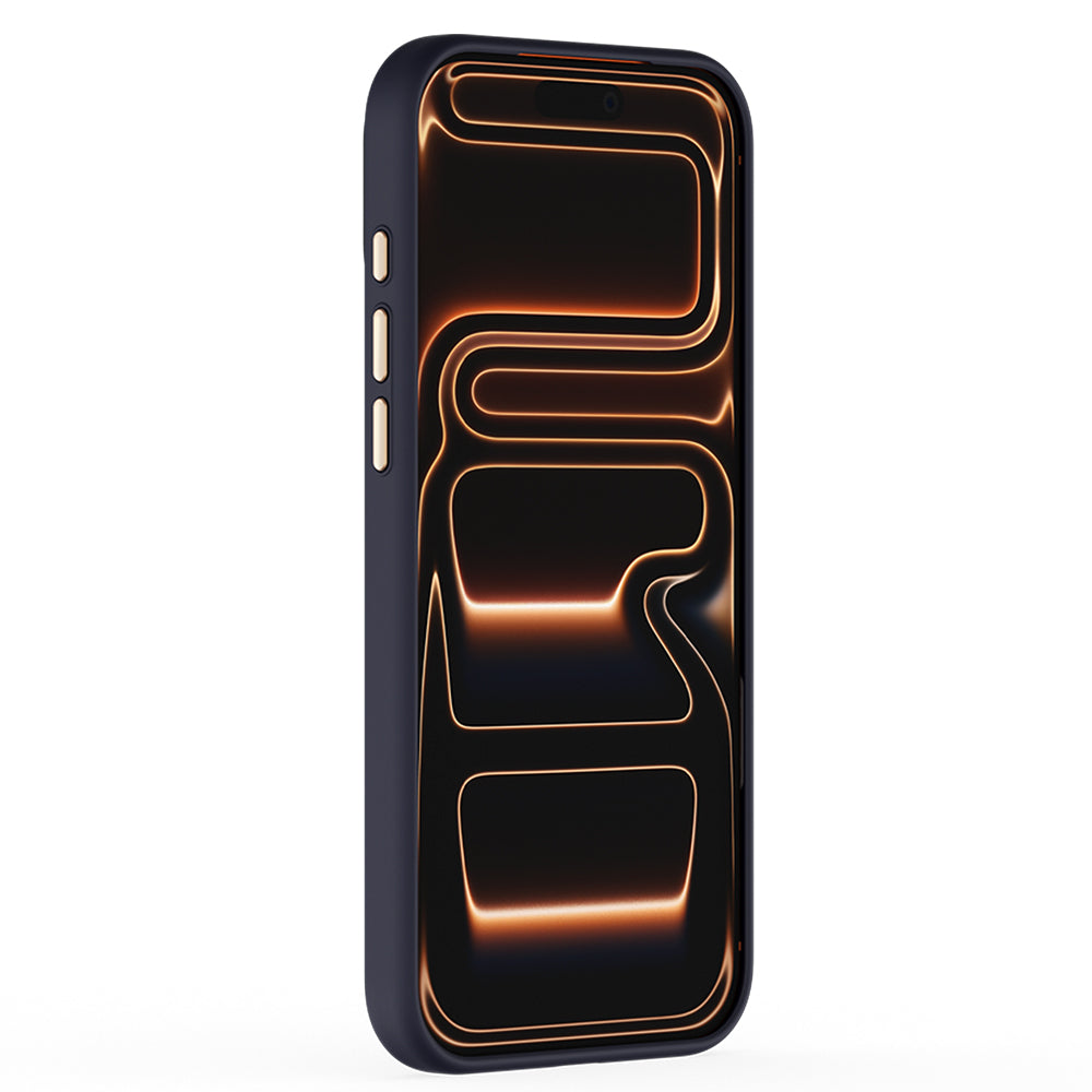 Apple iPhone 17 Pro Max Kılıf M-safe Şarj Özellikli Raptic Aramid Dual Grid Serisi Karbon Kapak Lacivert
