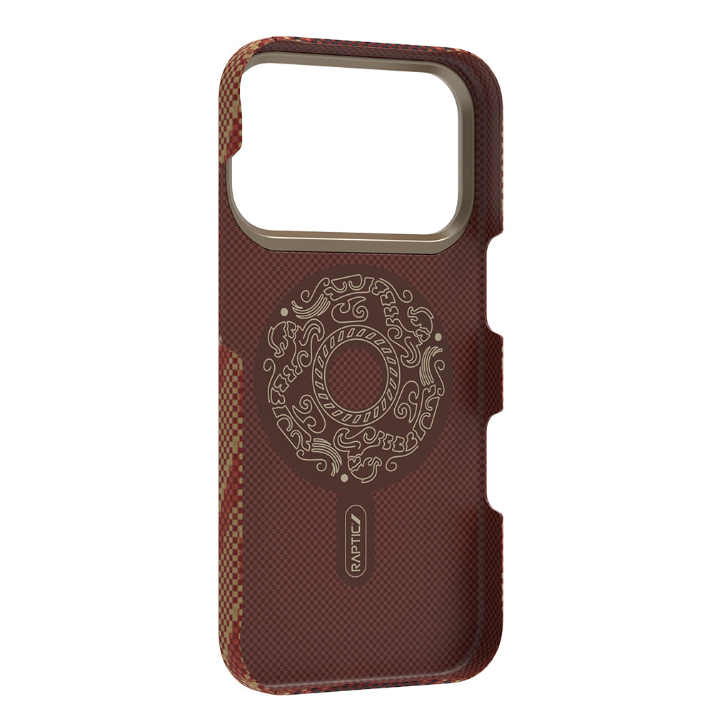 Apple iPhone 17 Pro Max Kılıf M-safe Şarj Özellikli Raptic Aramid Skin Bionic Serisi Kapak Kırmızı