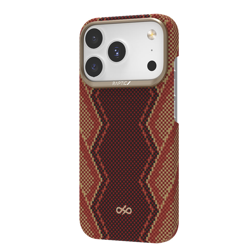 Apple iPhone 17 Pro Max Kılıf M-safe Şarj Özellikli Raptic Aramid Skin Bionic Serisi Kapak Kırmızı