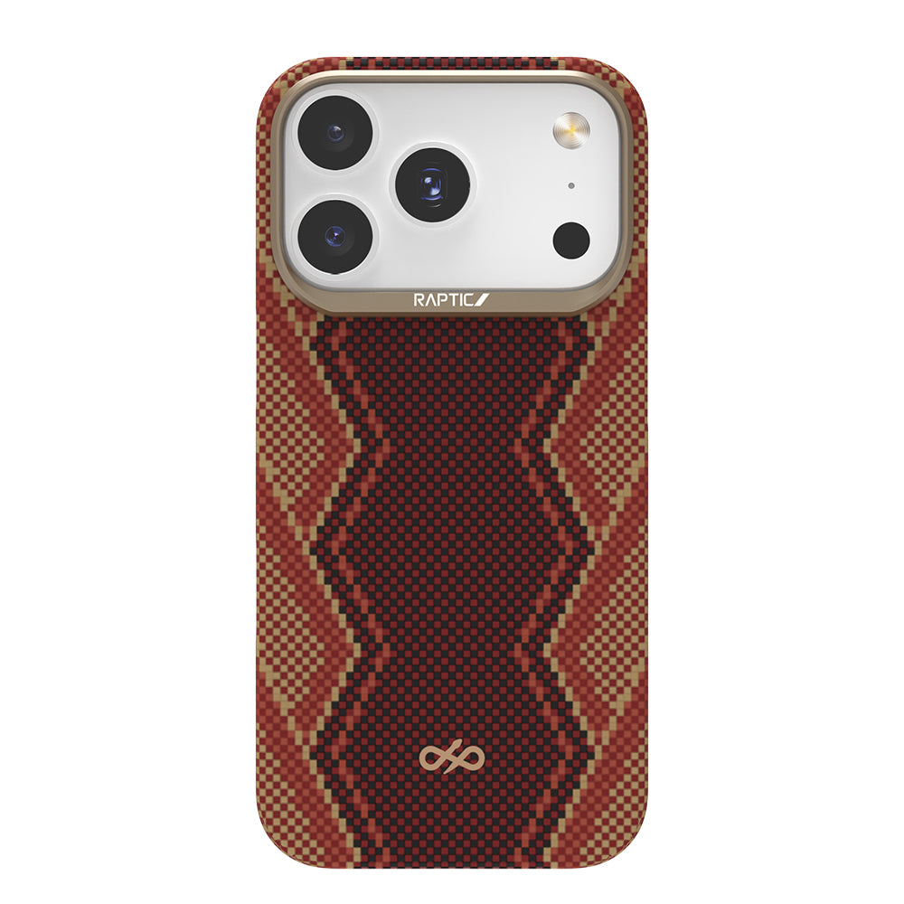 Apple iPhone 17 Pro Max Kılıf M-safe Şarj Özellikli Raptic Aramid Skin Bionic Serisi Kapak Kırmızı