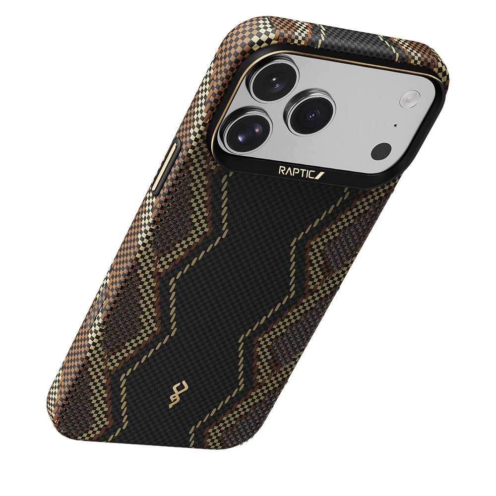 Apple iPhone 17 Pro Max Kılıf M-safe Şarj Özellikli Raptic Aramid Skin Scepter Serisi Kapak Siyah