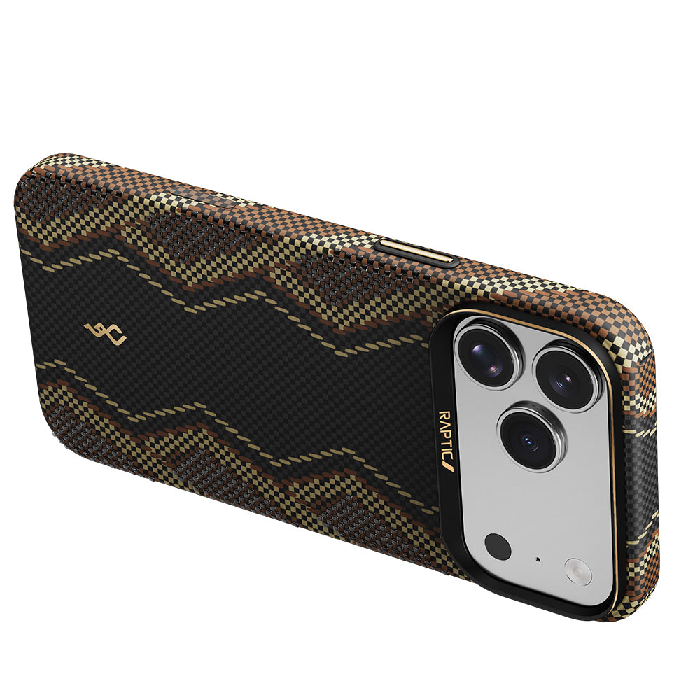 Apple iPhone 17 Pro Max Kılıf M-safe Şarj Özellikli Raptic Aramid Skin Scepter Serisi Kapak Siyah