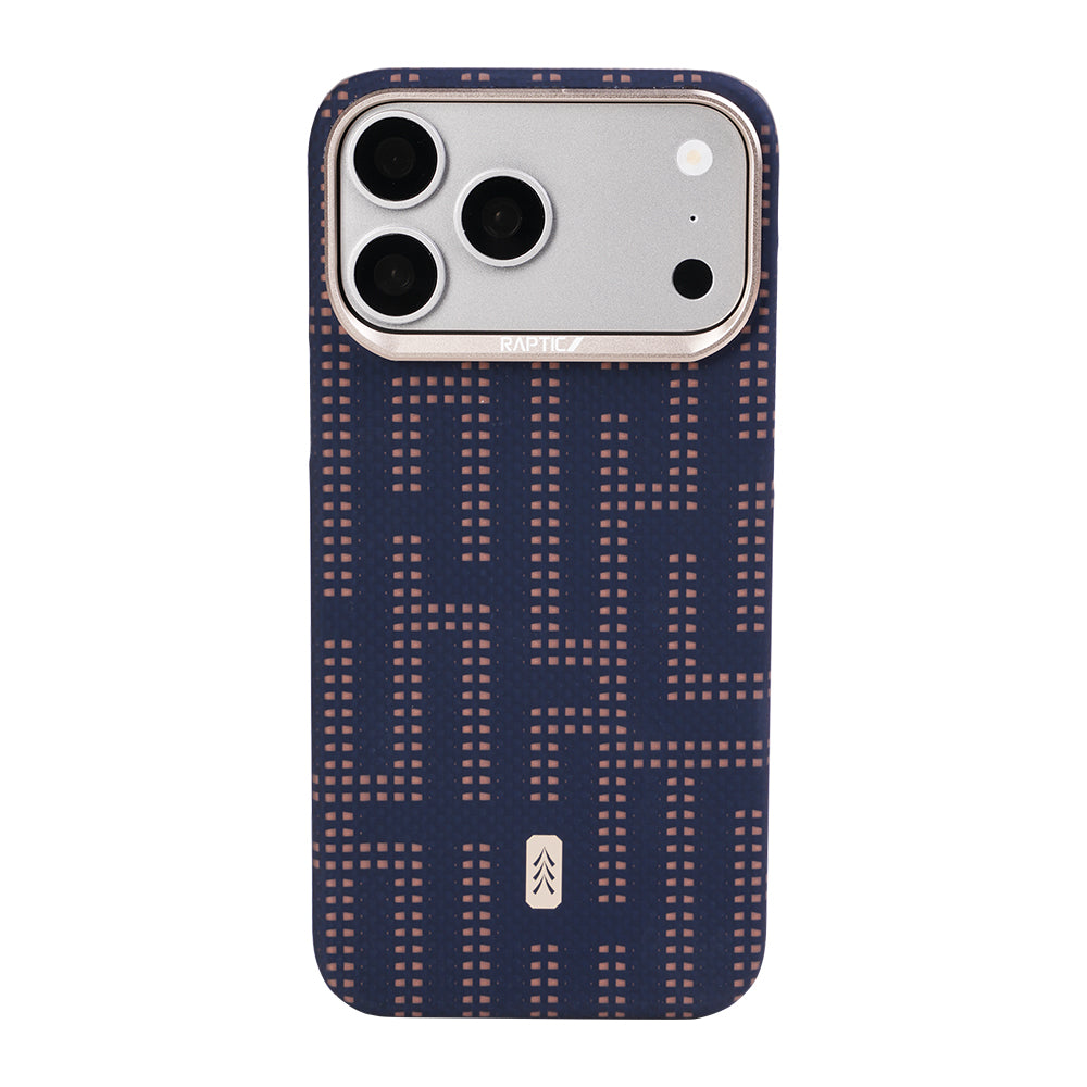 Apple iPhone 17 Pro Max Kılıf M-safe Şarj Özellikli Raptic Aramid Skin Serisi Kapak Lacivert