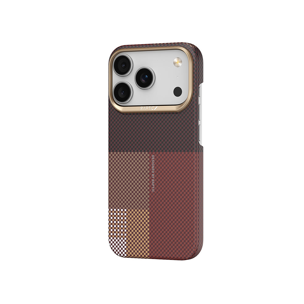 Apple iPhone 17 Pro Max Kılıf M-safe Şarj Özellikli Raptic Aramid Skin Transform Serisi Kapak Kahverengi