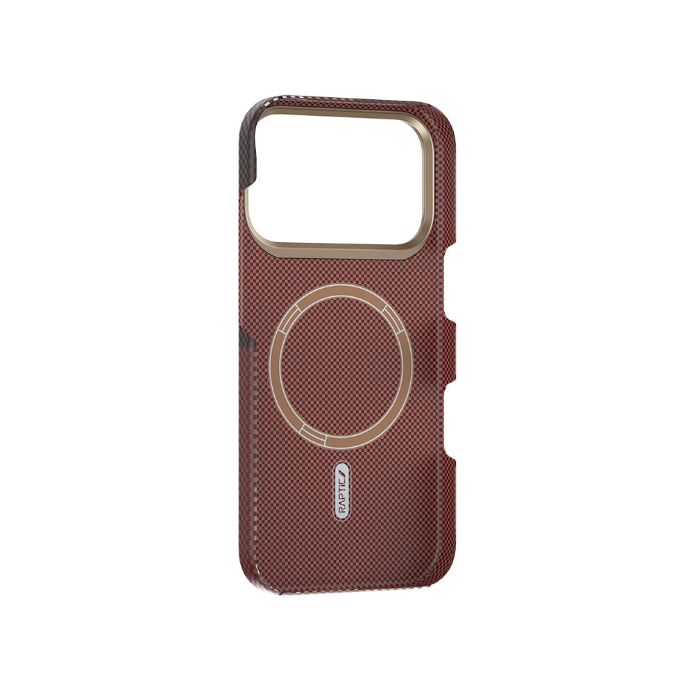 Apple iPhone 17 Pro Max Kılıf M-safe Şarj Özellikli Raptic Aramid Skin Transform Serisi Kapak Kahverengi