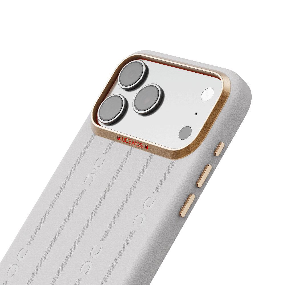 Apple iPhone 17 Pro Max Kılıf M-Safe Şarj Özellikli Udemos Wind Serisi Kapak Beyaz