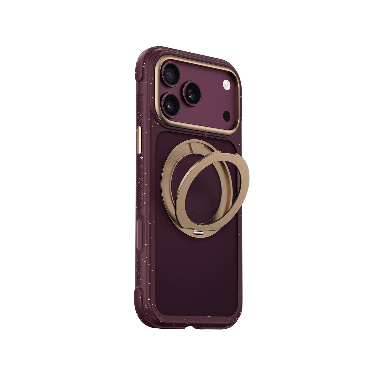 Apple iPhone 17 Pro Max Kılıf M-safe Şarj Özellikli Wiwu AA-203 AeroArmor Ultra Serisi Airbag Tasarımlı Standlı Kapak Bordo