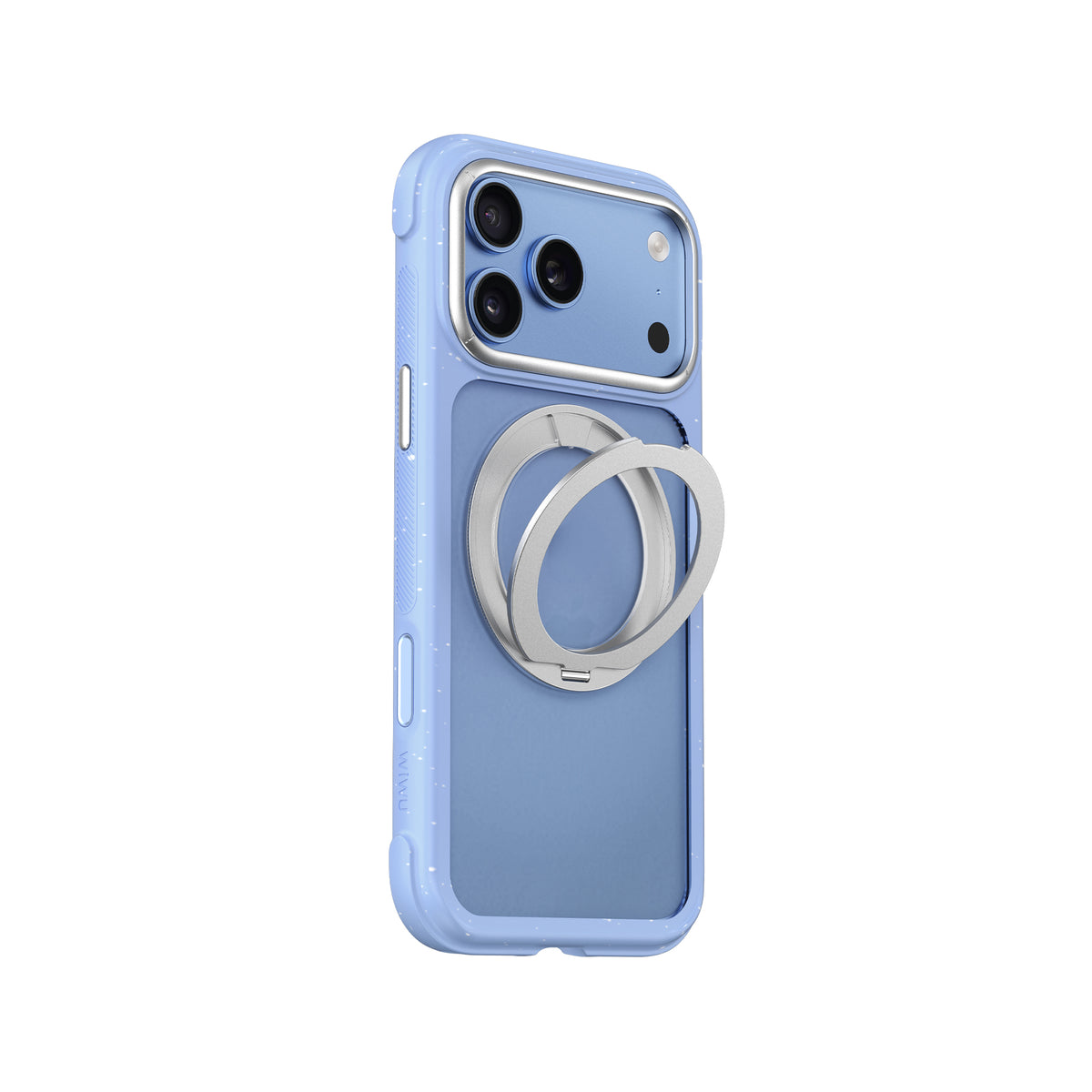 Apple iPhone 17 Pro Max Kılıf M-safe Şarj Özellikli Wiwu AA-203 AeroArmor Ultra Serisi Airbag Tasarımlı Standlı Kapak Mavi