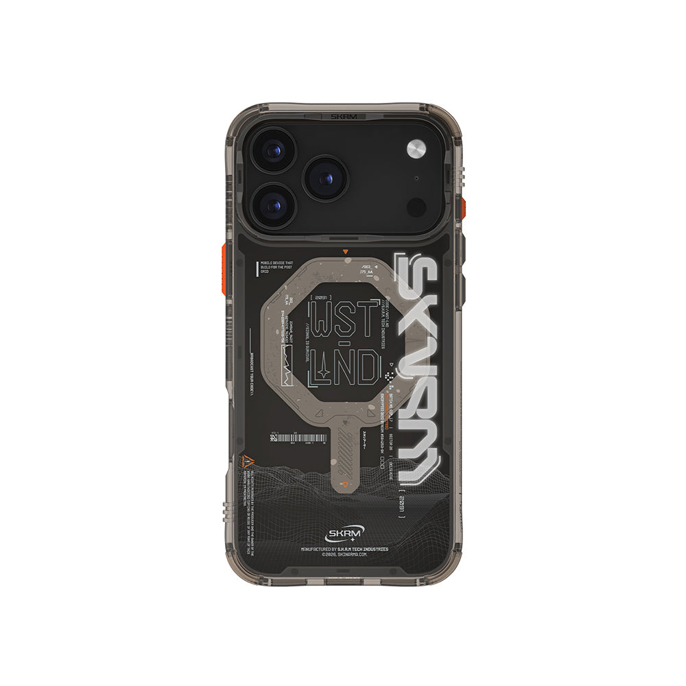 Apple iPhone 17 Pro Max Kılıf M-safe Şarj Özellikli Yazı Desenli Airbag Tasarımlı Skinarma Sonix Kapak Siyah