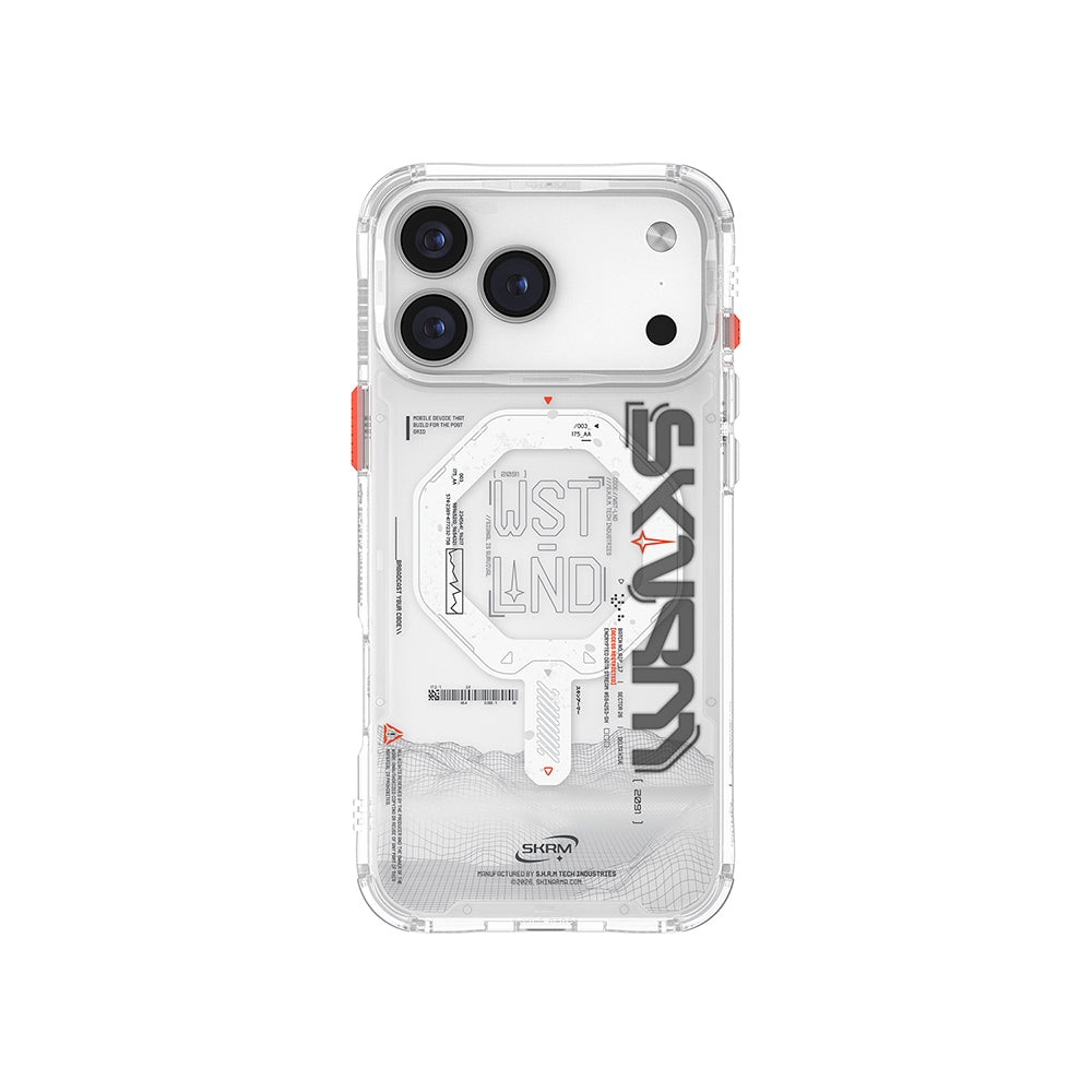 Apple iPhone 17 Pro Max Kılıf M-safe Şarj Özellikli Yazı Desenli Airbag Tasarımlı Skinarma Sonix Kapak Şeffaf