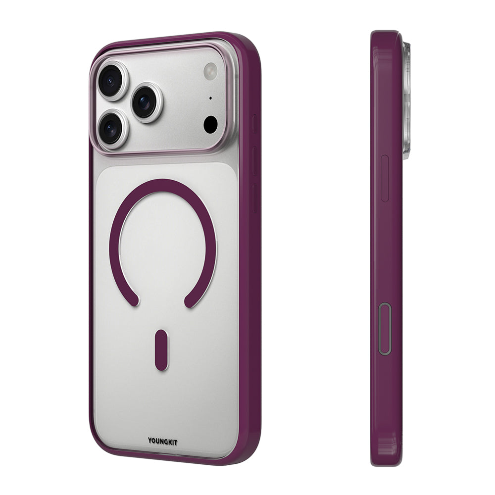 Apple iPhone 17 Pro Max Kılıf M-safe Şarj Özellikli Youngkit High Definition Serisi Kapak Bordo