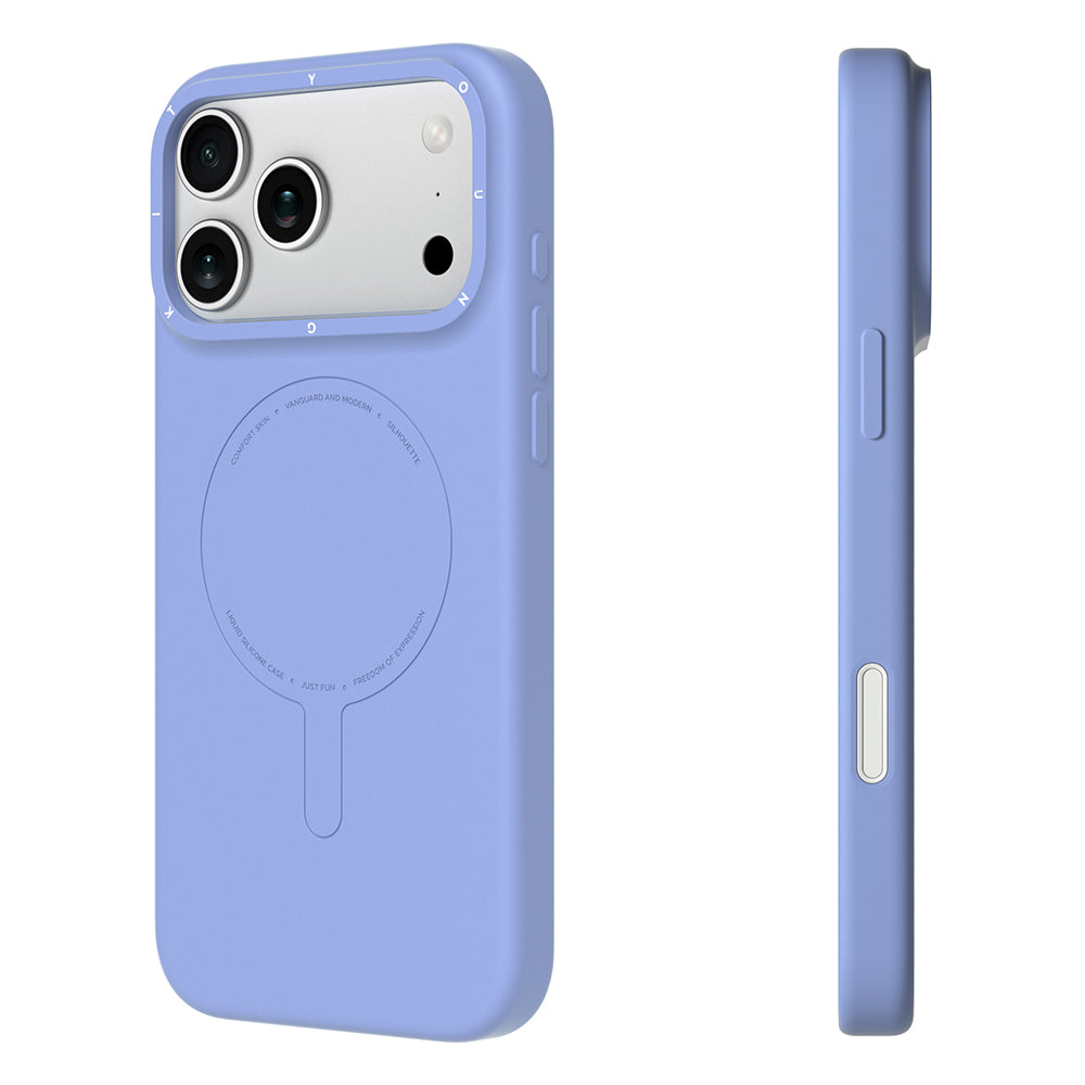 Apple iPhone 17 Pro Max Kılıf M-Safe Şarj Özellikli Youngkit Morandi Serisi Kapak Açık Mavi