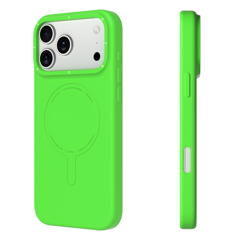 Apple iPhone 17 Pro Max Kılıf M-Safe Şarj Özellikli Youngkit Morandi Serisi Kapak Fıstık Yeşili