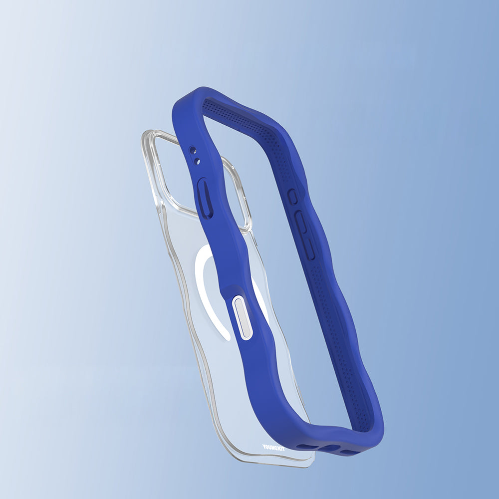 Apple iPhone 17 Pro Max Kılıf M-safe Şarj Özellikli Youngkit Wave Matte Serisi Kapak Lacivert