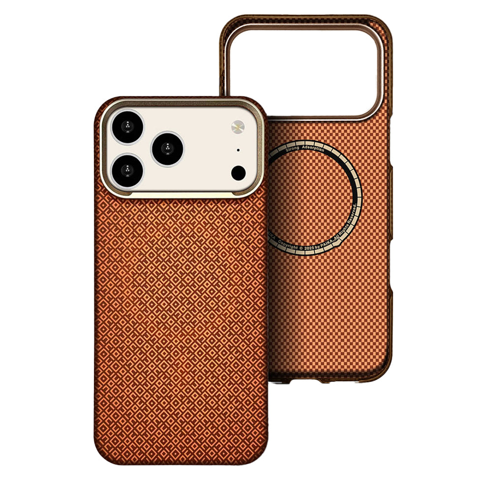 Apple iPhone 17 Pro Max Kılıf M-Safe Şarj Özellikli Zore Paris Vax Sert PC Kapak Kahverengi