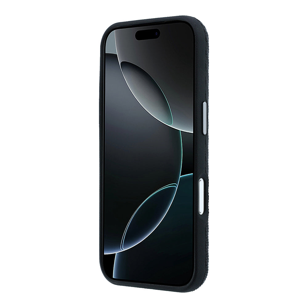Apple iPhone 17 Pro Max Kılıf Mercedes Benz Orjinal Lisanslı M-safe Şarj Özellikli 3D Metal Logolu Wrap Wood Deri Kapak Siyah