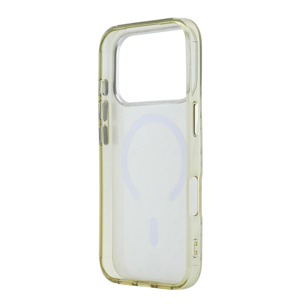 Apple iPhone 17 Pro Max Kılıf Mercedes Benz Orjinal Lisanslı M-Safe Şarj Özellikli Çift Katmanlı Yıldız Desenli Dizayn Kapak Bej