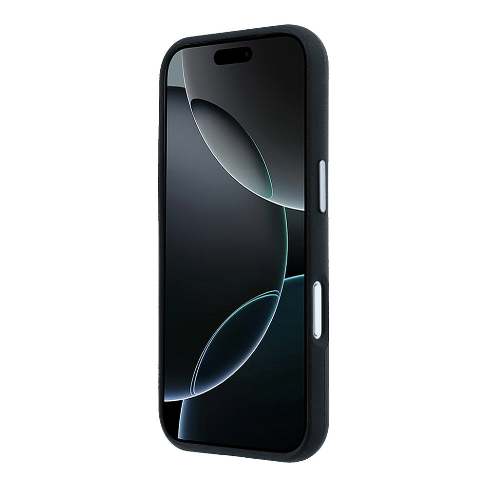 Apple iPhone 17 Pro Max Kılıf Mercedes Benz Orjinal Lisanslı M-safe Şarj Özellikli Metal Yıldız Logolu Çizgili Deri Kapak Siyah