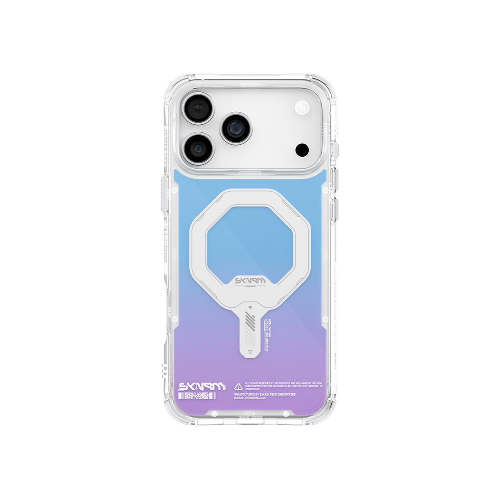 Apple iPhone 17 Pro Max Kılıf Skinarma M-Safe Şarj Özellikli IML Baskılı Holografik MYST Kapak Colorful