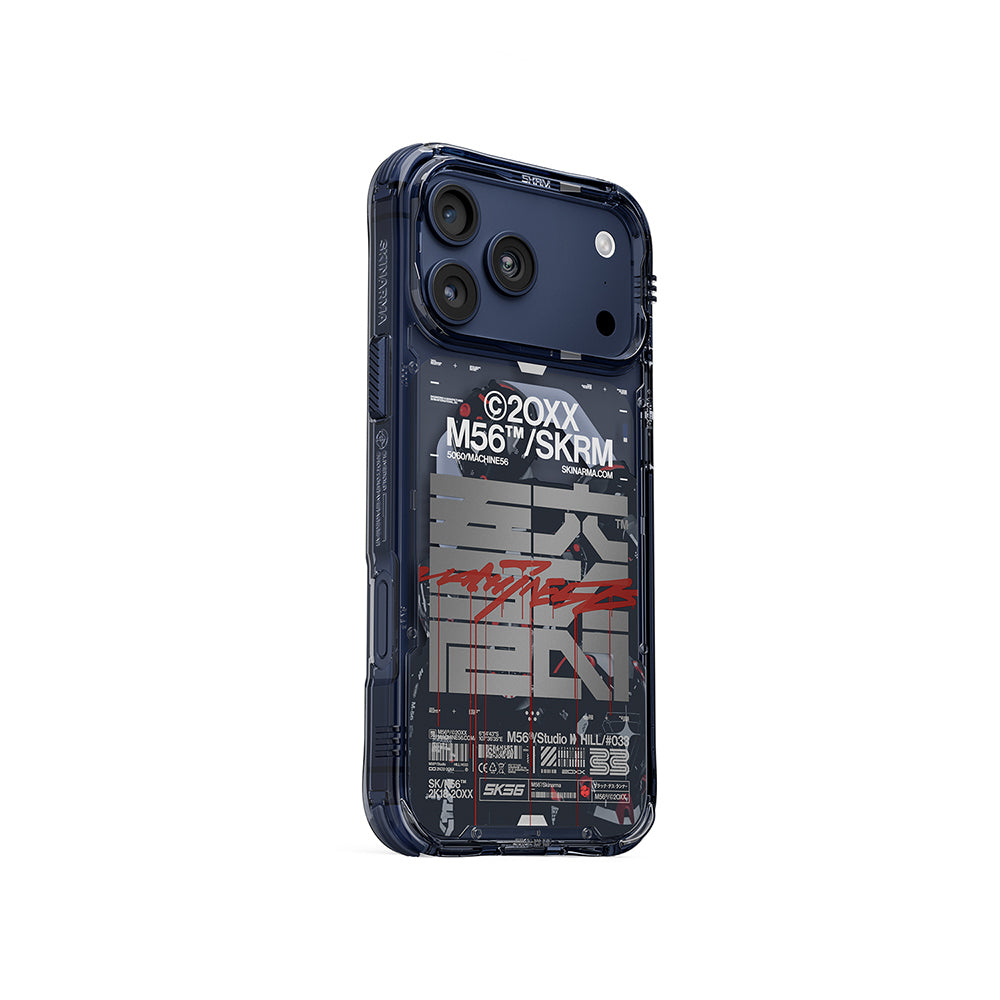 Apple iPhone 17 Pro Max Kılıf Skinarma M-Safe Şarj Özellikli IML Baskılı X M56 Kapak Mavi