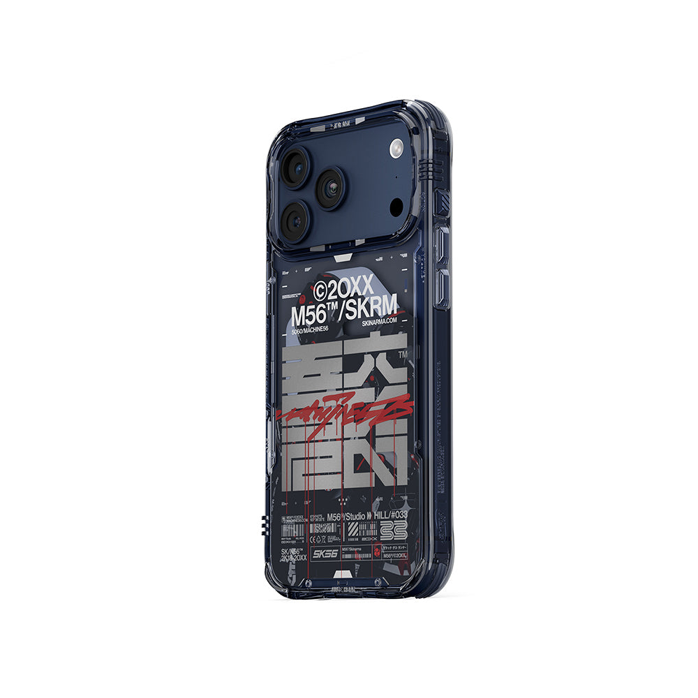 Apple iPhone 17 Pro Max Kılıf Skinarma M-Safe Şarj Özellikli IML Baskılı X M56 Kapak Mavi