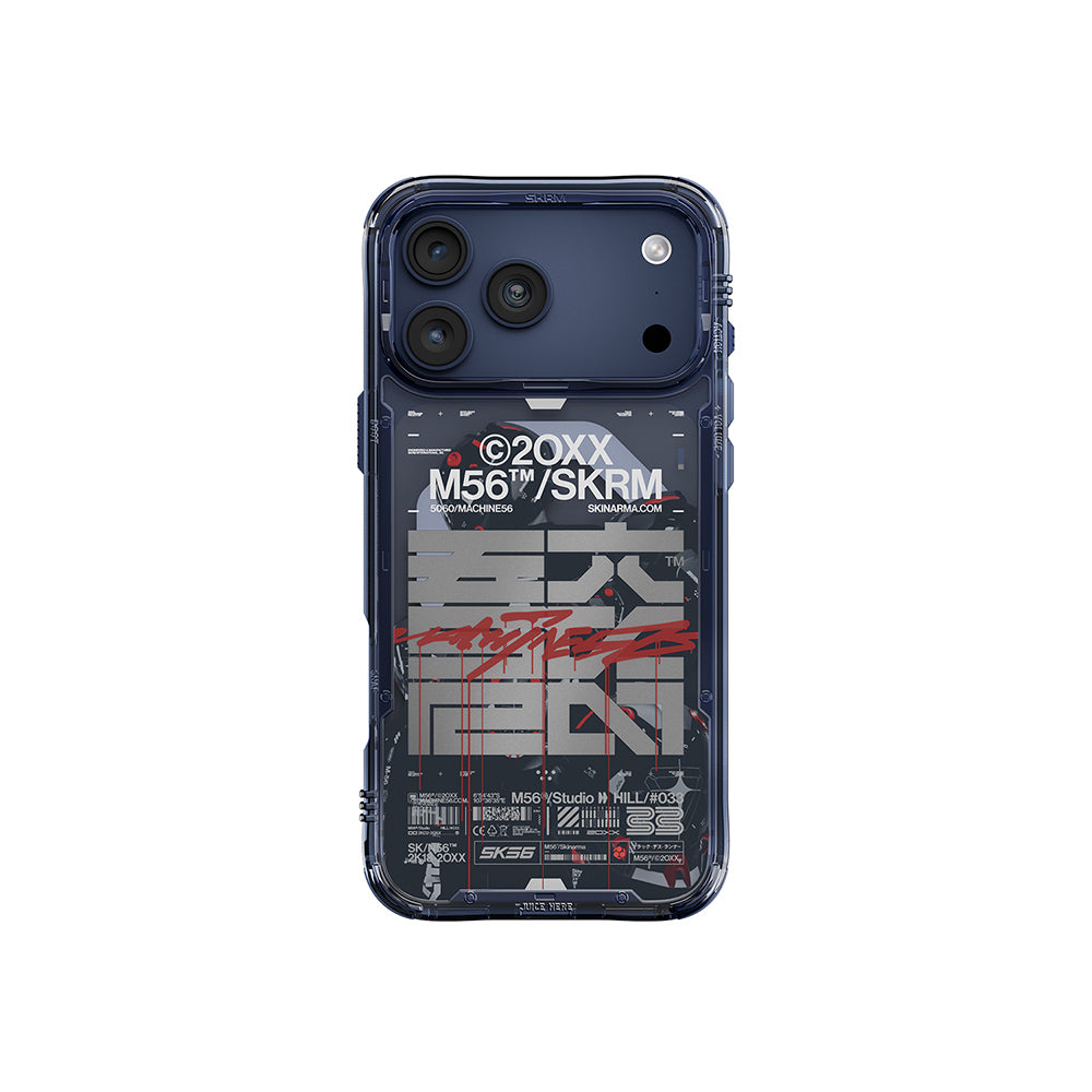 Apple iPhone 17 Pro Max Kılıf Skinarma M-Safe Şarj Özellikli IML Baskılı X M56 Kapak Mavi