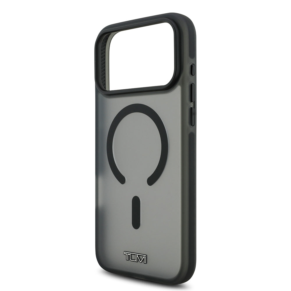 Apple iPhone 17 Pro Max Kılıf TUMI Orjinal Lisanslı M-safe Şarj Özellikli Buzlu Transparan Kapak Siyah