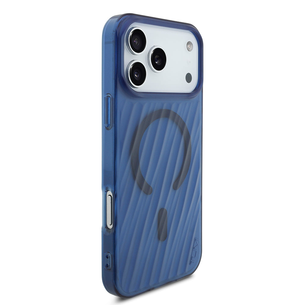 Apple iPhone 17 Pro Max Kılıf TUMI Orjinal Lisanslı M-safe Şarj Özellikli Transparan Kapak Mavi