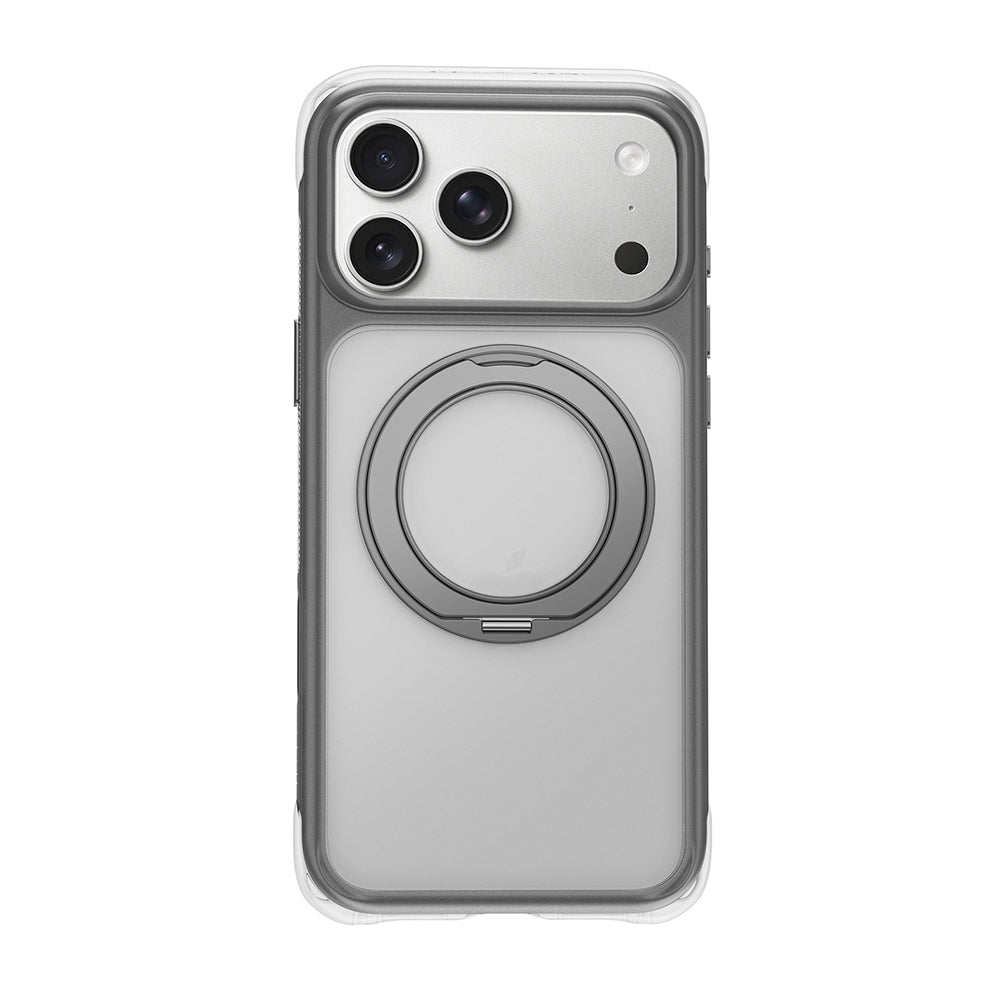 Apple iPhone 17 Pro Max Kılıf Wiwu AG-203 AeroGuard Ultra Serisi M-safe Şarj Özellikli Airbag Tasarımlı Standlı Kapak Gri