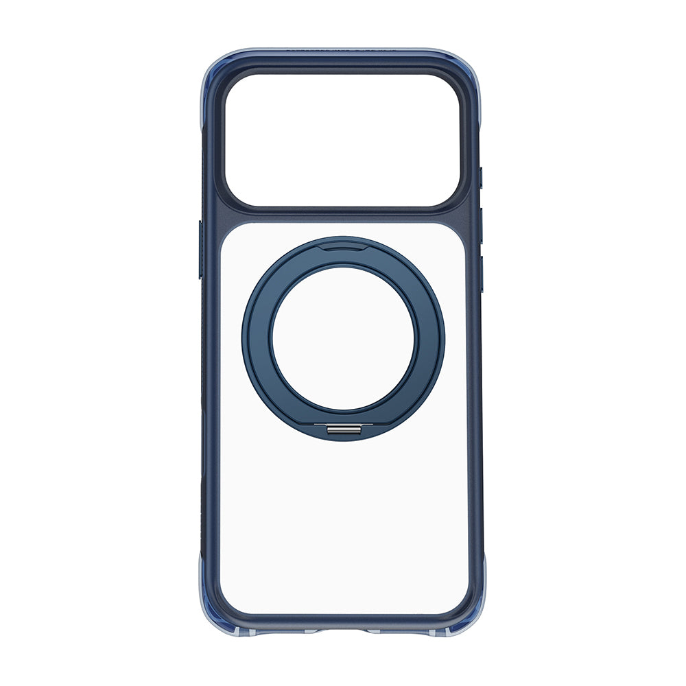 Apple iPhone 17 Pro Max Kılıf Wiwu AG-203 AeroGuard Ultra Serisi M-safe Şarj Özellikli Airbag Tasarımlı Standlı Kapak Lacivert