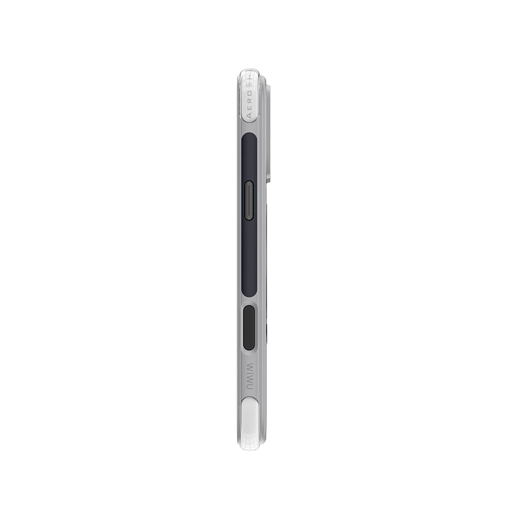 Apple iPhone 17 Pro Max Kılıf Wiwu AS-203 AeroShield Ultra Serisi M-safe Şarj Özellikli Airbag Tasarımlı Standlı Kapak Gri