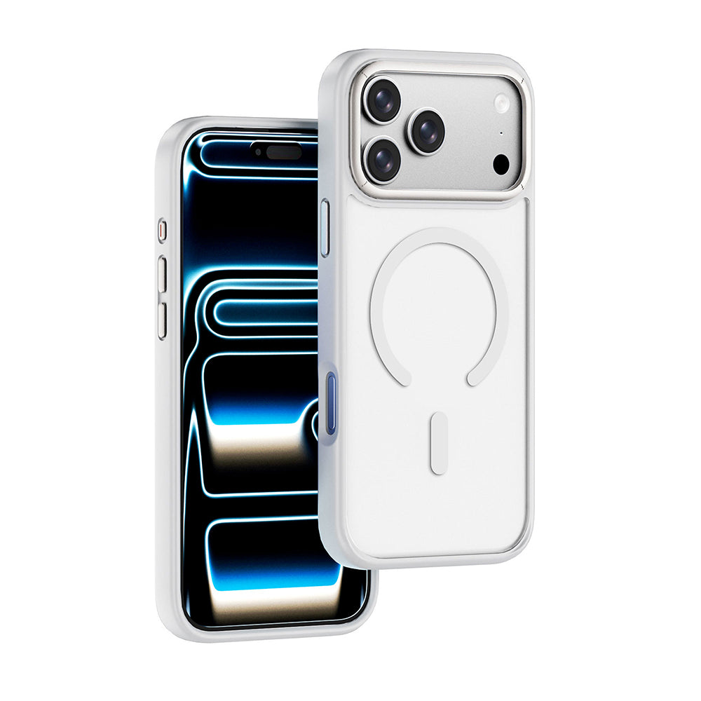 Apple iPhone 17 Pro Max Kılıf Wiwu FGG-012 ArmorPro Serisi M-safe Şarj Özellikli Parmak İzi Bırakmayan Kılıf Beyaz