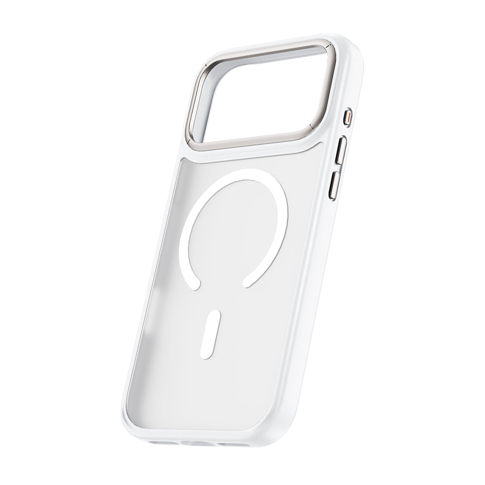 Apple iPhone 17 Pro Max Kılıf Wiwu FGG-012 ArmorPro Serisi M-safe Şarj Özellikli Parmak İzi Bırakmayan Kılıf Beyaz