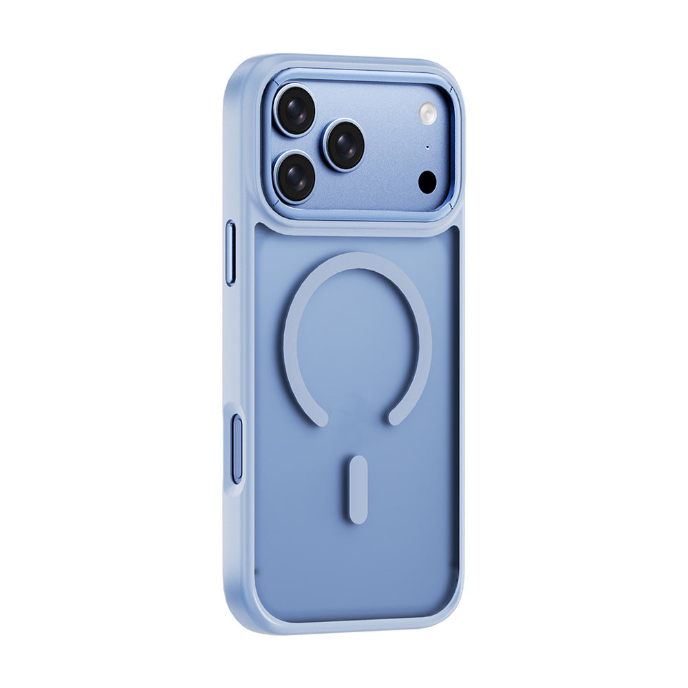 Apple iPhone 17 Pro Max Kılıf Wiwu FGG-012 ArmorPro Serisi M-safe Şarj Özellikli Parmak İzi Bırakmayan Kılıf Açık Mavi