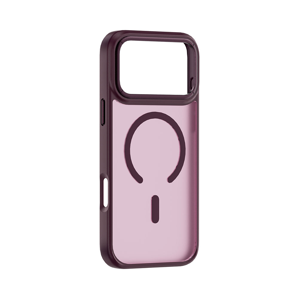 Apple iPhone 17 Pro Max Kılıf Wiwu FGG-012 ArmorPro Serisi M-safe Şarj Özellikli Parmak İzi Bırakmayan Kılıf Bordo