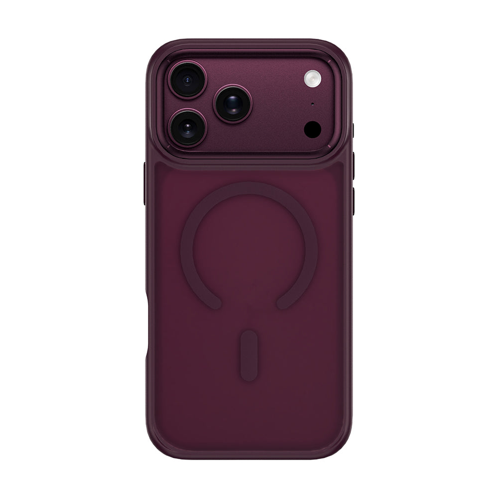 Apple iPhone 17 Pro Max Kılıf Wiwu FGG-012 ArmorPro Serisi M-safe Şarj Özellikli Parmak İzi Bırakmayan Kılıf Bordo