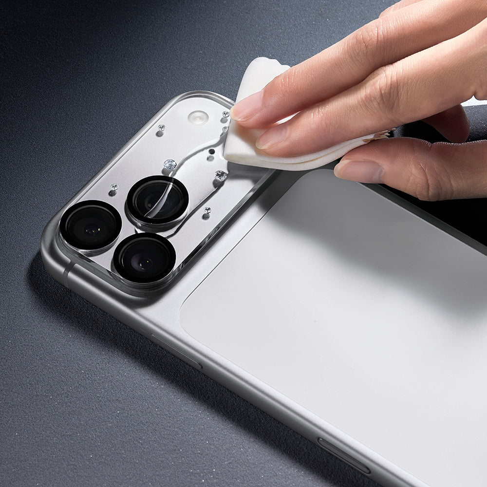 Apple iPhone 17 Pro Max Pynana Diamond Sky Serisi Taşlı Kamera Lens Koruyucu Şeffaf