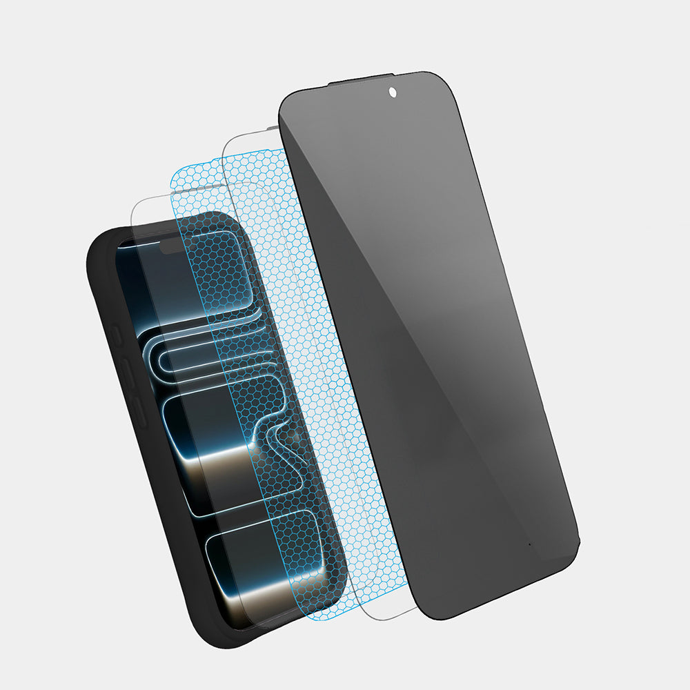 Apple iPhone 17 Pro Max Youngkit 2.5D Parmak İzi Bırakmayan 0.33mm Privacy Temperli Cam Ekran Koruyucu Siyah