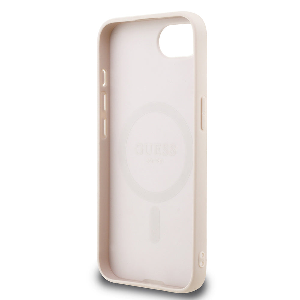 Apple iPhone 17E Kılıf Guess Orjinal Lisanslı M-safe Şarj Özellikli Small 4G Classic Kapak Pembe