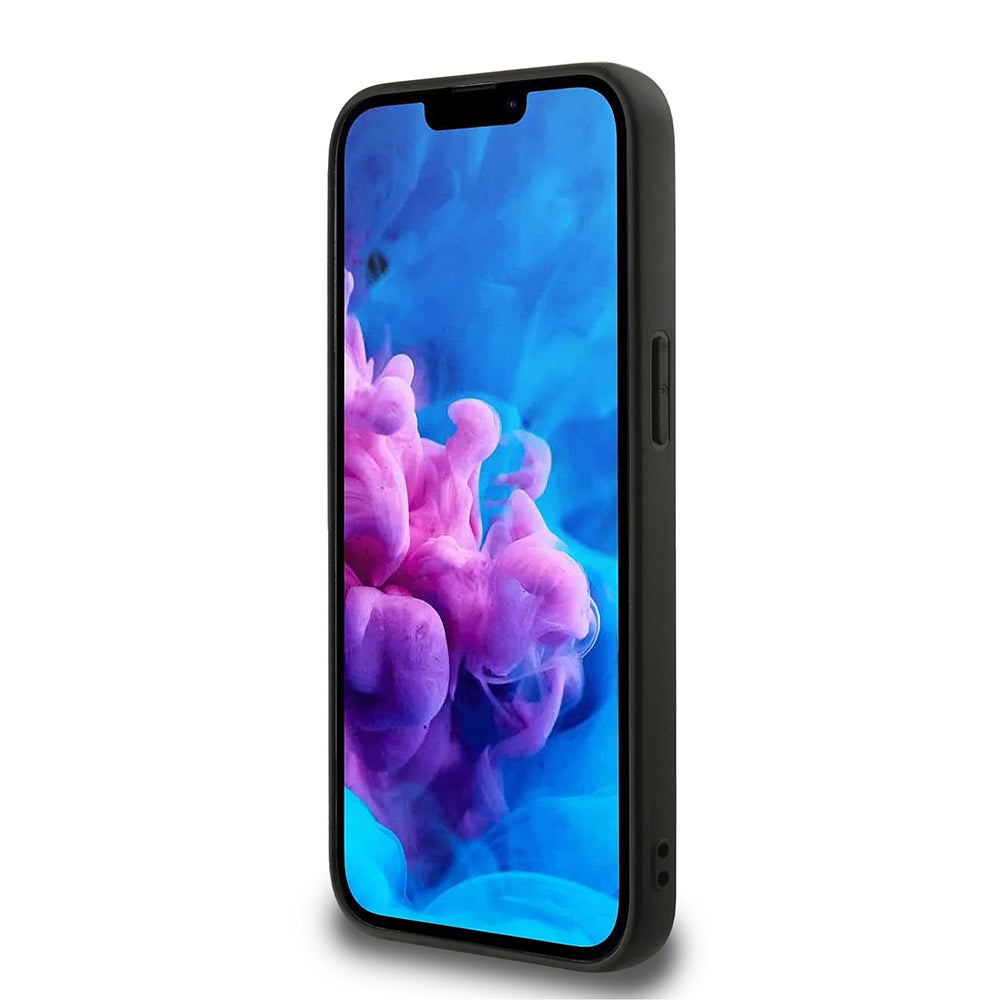 Apple iPhone 17E Kılıf Guess Orjinal Lisanslı M-safe Şarj Özellikli Yazı Logolu Peony Kapak Siyah