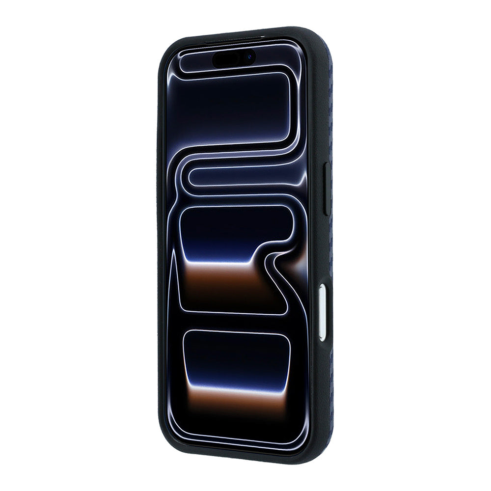 Apple iPhone 18 Pro Kılıf BMW Orjinal Lisanslı M-safe Şarj Özellikli PU Karbon Tasarımlı Metal Logolu Kapak Lacivert