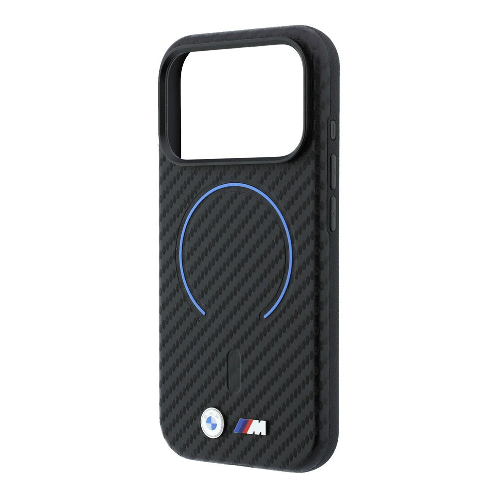 Apple iPhone 18 Pro Kılıf BMW Orjinal Lisanslı M-safe Şarj Özellikli PU Metal Logolu Kırmızı Halka Tasarımlı Kapak Siyah